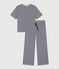 Damenpyjama aus Baumwolle, mit Ringelstreifen blau SMOKING/weiss MARSHMALLOW