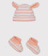 Baby-mütze und hausschuhe unisex gestreift