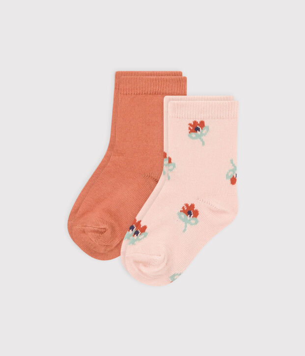 2er-Set Babysocken mit Blumenmotiv vielfarbig
