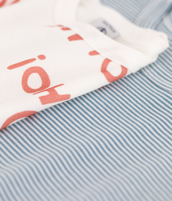 2er-Set kurzärmelige T-Shirts aus Baumwolle mit Ringelstreifen für Jungen variante 1