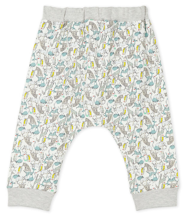 Baby-Hose aus leichtem Molton f&uuml;r Jungen weiss/vielfarbig