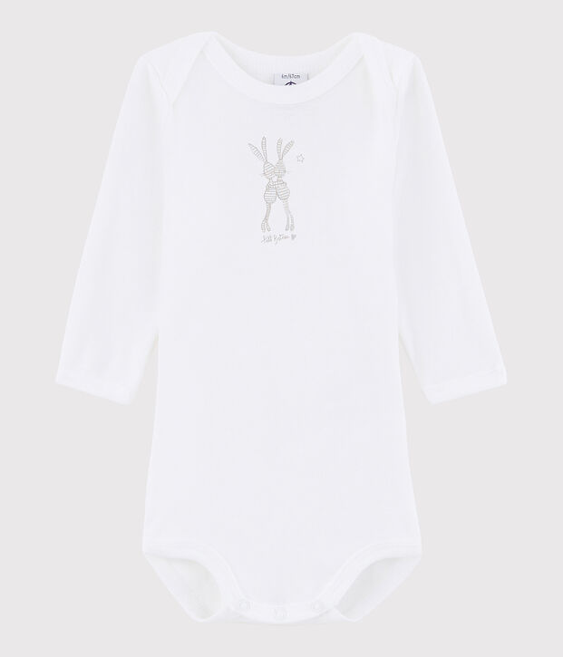 Lang&auml;rmeliger Baby-Body M&auml;dchen/Jungen weiss