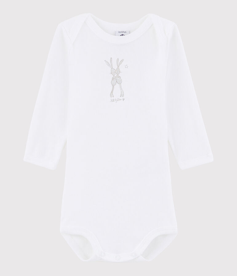 Lang&auml;rmeliger Baby-Body M&auml;dchen/Jungen weiss