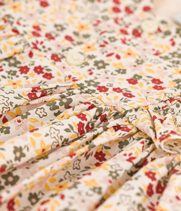 &Auml;rmelloses Baby-Kleid und Bloomers aus Popeline naturfarben/vielfarbig