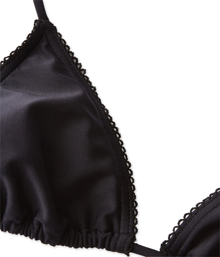 Einfarbiger Damen-Bikini schwarz Noir
