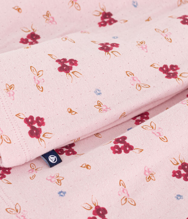 Lang&auml;rmeliges Kinder-Kleid aus Baumwolle rosa/vielfarbig