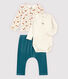 Dreiteiliges Baby-Set aus Nicki und Rippstrick