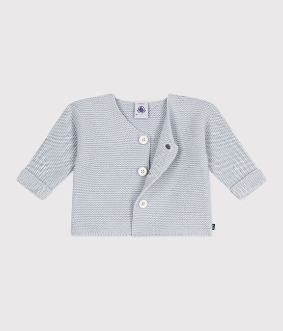Baby-Cardigan kraus rechts gestrickt aus Baumwolle CO2