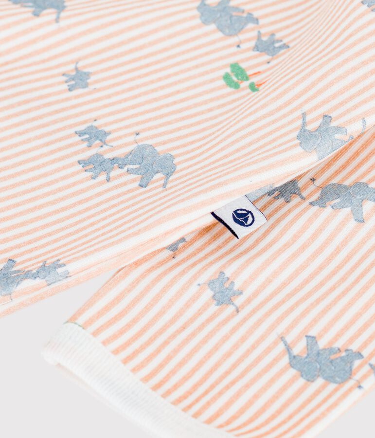 Strampler aus Baumwolle mit Elefanten-Motiv weiss/vielfarbig