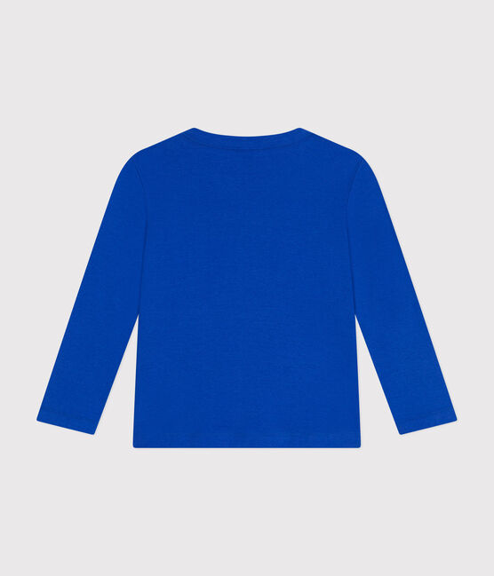 Langärmeliges Kinder-T-Shirt aus Rippstrick für Mädchen und Jungen blau CALVIN