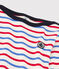 Streifenshirt aus Baumwolle für Mädchen und Jungen weiss MARSHMALLOW/rot BRASIER/blau PEPS