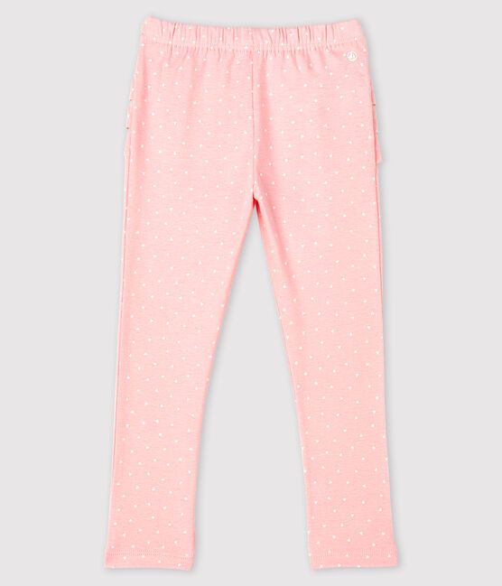 Bedruckte Baby-Leggings für Mädchen rosa MINOIS/weiss MARSHMALLOW