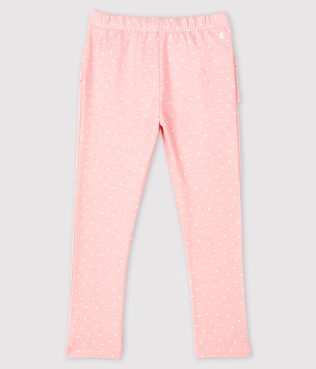 Bedruckte Baby-Leggings f&uuml;r M&auml;dchen rosa/weiss