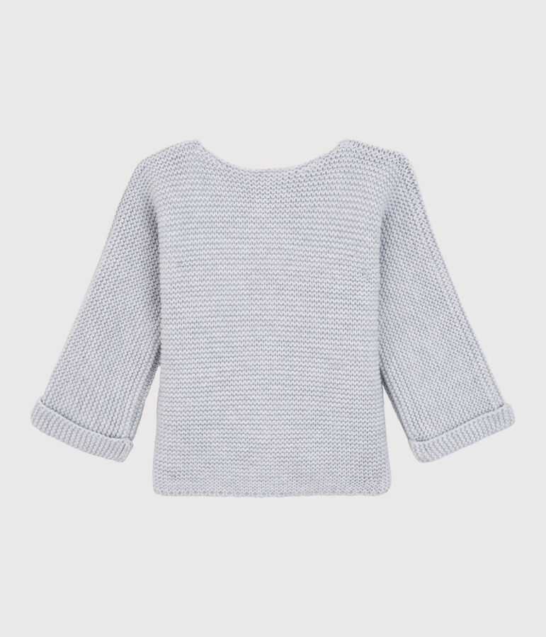 Baby-Cardigan aus Bio-Baumwollstrick grau POUSSIERE CHINE
