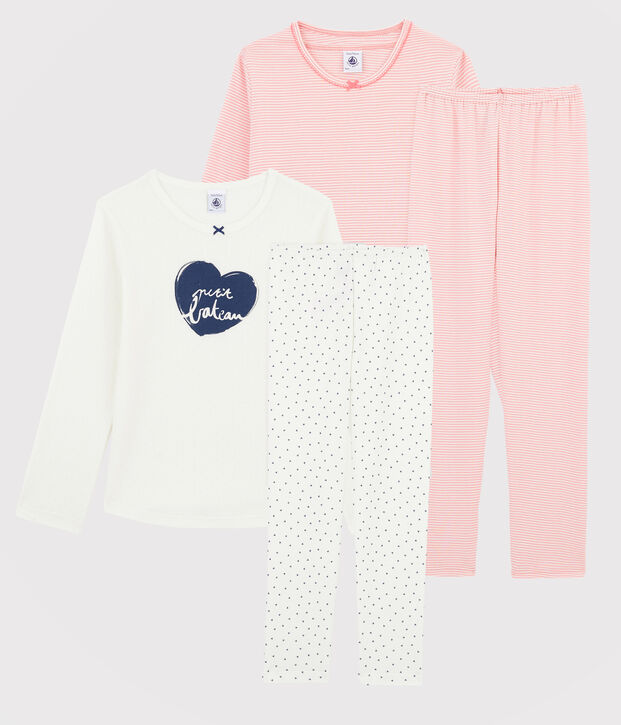 2er-Set Pyjamas mit Rippenstruktur f&uuml;r kleine M&auml;dchen vielfarbig