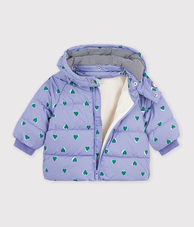 Baby-Winterjacke aus Polyester mit Tiermotiv violett/vielfarbig