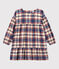 Kariertes Kinderkleid aus Flanell für Mädchen weiss AVALANCHE/ MULTICO