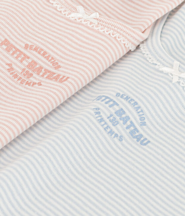 2er-Set kurz&auml;rmelige T-Shirts aus Baumwolle mit Ringelstreifen f&uuml;r M&auml;dchen vielfarbig
