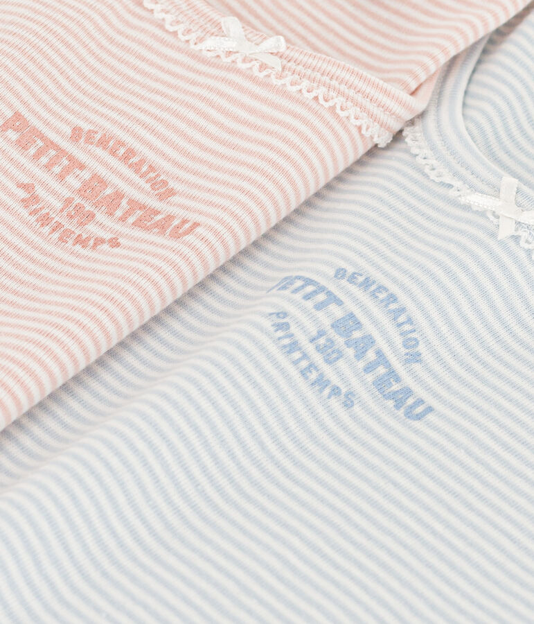 2er-Set kurz&auml;rmelige T-Shirts aus Baumwolle mit Ringelstreifen f&uuml;r M&auml;dchen vielfarbig