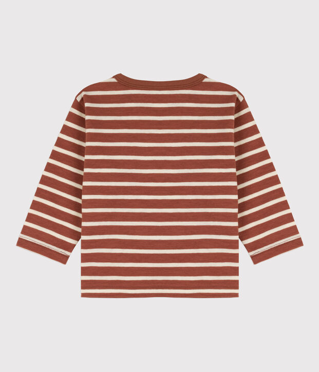 Lang&auml;rmeliges Baby-T-Shirt aus Baumwolle braun/naturfarben