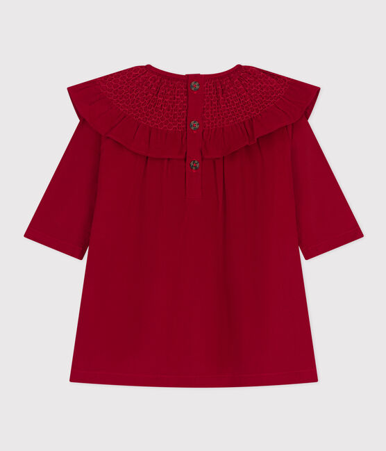 Langärmeliges Babykleid aus Feincord rot CORRIDA