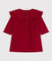 Langärmeliges Babykleid aus Feincord rot CORRIDA