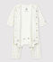 Fußloser Baby-Bodyjama aus Bio-Baumwolle weiss MARSHMALLOW/weiss MULTICO