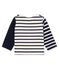 Neu interpretiertes Baby-Streifenshirt für Jungen beige COQUILLE/blau SMOKING
