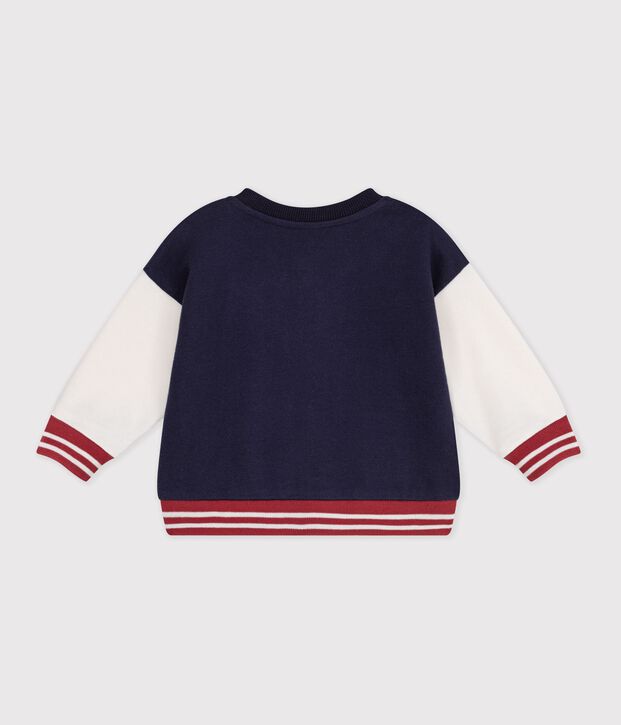 Zweifarbiger Baby-Teddy aus Baumwolle blau/naturfarben