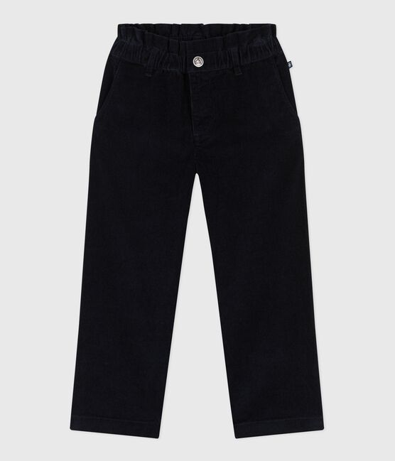 Kinder-Hose aus einfarbigem Fein-Cord blau SMOKING