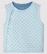 Ärmellose, wendbare Baby-Jacke in Blau aus wattiertem Rippstrick für Jungen