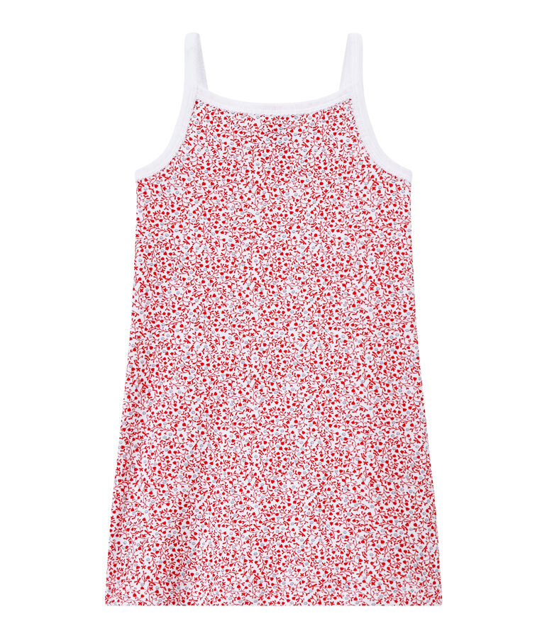 Bedrucktes M&auml;dchen-Nachthemd weiss ECUME/weiss MULTICO