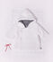 Wattierte Baby-Jacke aus Strick mit Ringelstreifen-Futter weiss