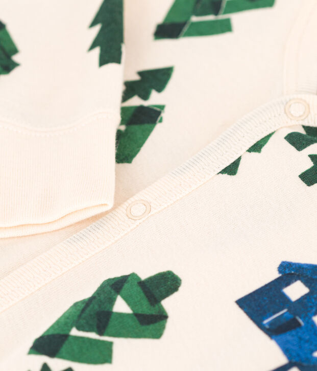 Strampler aus Baumwolle ohne F&uuml;&szlig;e naturfarben/vielfarbig