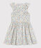 Kurzärmeliges Kinderkleid aus Popeline für Mädchen weiss MARSHMALLOW/weiss MULTICO
