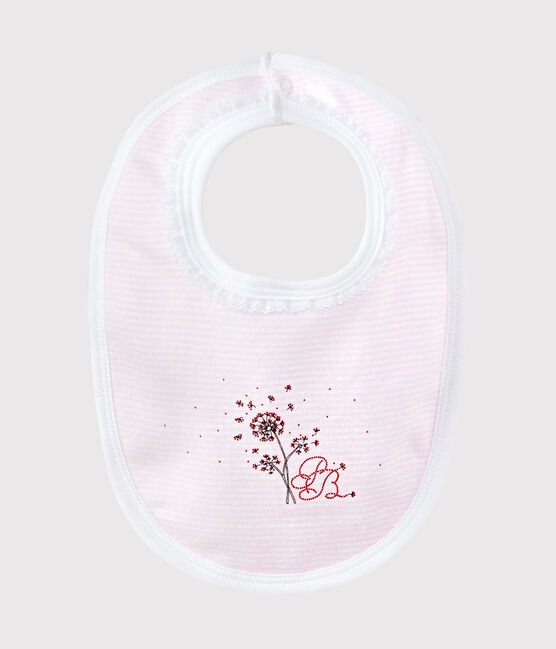 Gefüttertes Baby-Mädchen-Lätzchen rosa VIENNE/weiss ECUME