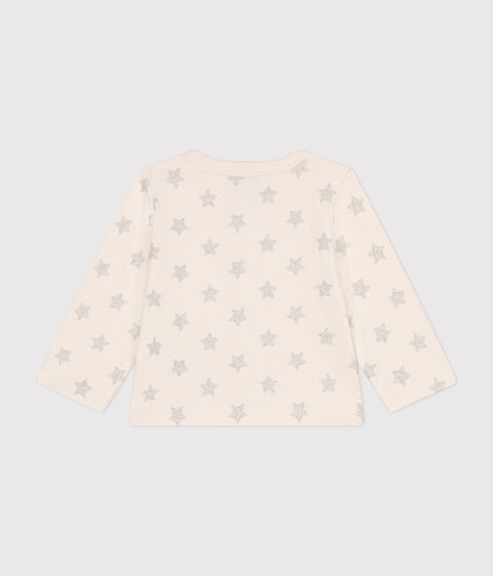 Baby-Cardigan aus Doppeljersey mit Sternenprint beige AVALANCHE/ ARGENT