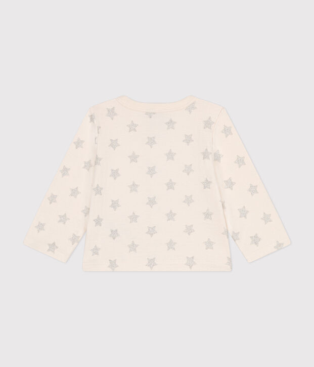 Baby-Cardigan aus Doppeljersey mit Sternenprint naturfarben/grau