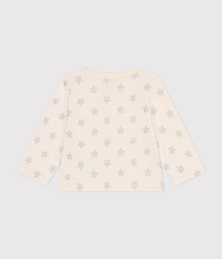 Baby-Cardigan aus Doppeljersey mit Sternenprint naturfarben/grau