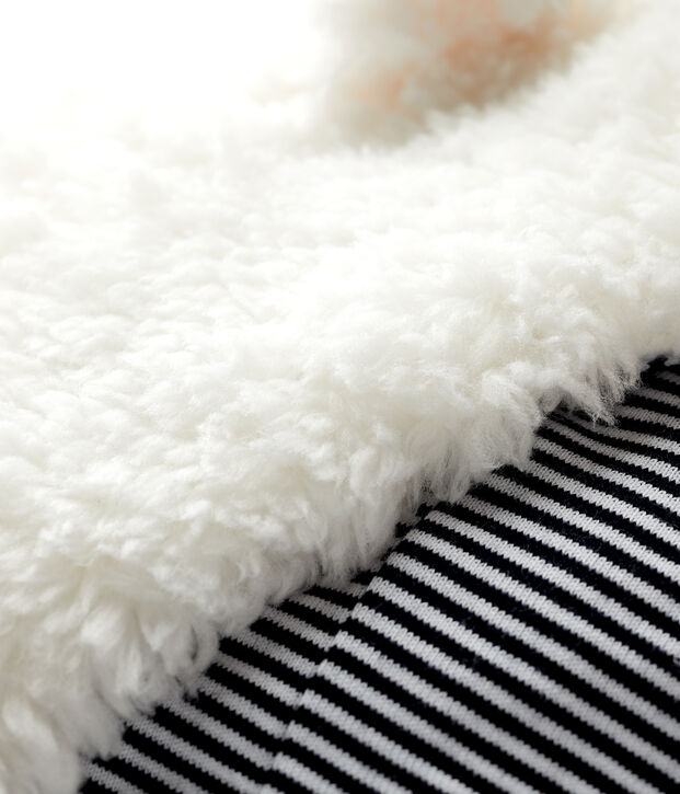 Baby-M&uuml;tze aus Sherpa f&uuml;r M&auml;dchen/Jungen weiss