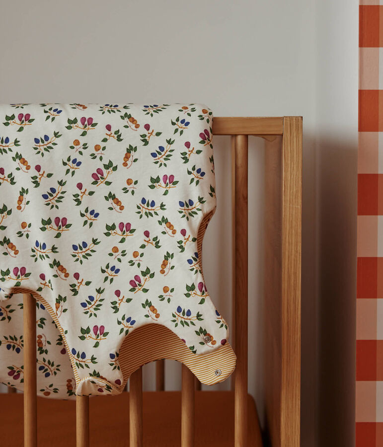 Baby-Schlafsack aus Baumwolle TOG 2.5 mit Obstmotiv weiss/gelb/vielfarbig