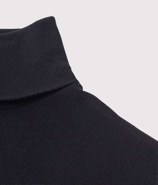 Rollkragenshirt aus Baumwolle f&uuml;r Damen schwarz