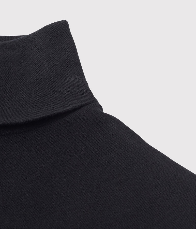 Rollkragenshirt aus Baumwolle f&uuml;r Damen schwarz
