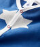 Blauer Baby-Strampler aus Rippstrick mit großem Sternenmuster blau MAJOR/weiss MARSHMALLOW