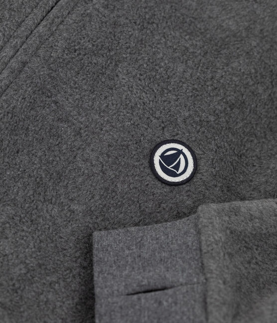Fleecejacke mit Kapuze für Mädchen und Jungen grau GRIS FONCE/ DARK GREY