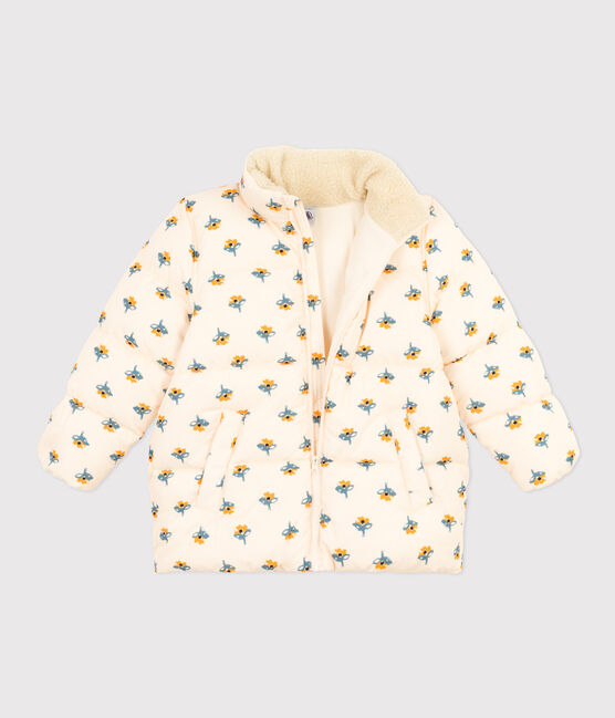 Kinder-Winterjacke mit ausziehbarer Kapuze für Mädchen weiss AVALANCHE/ MULTICO