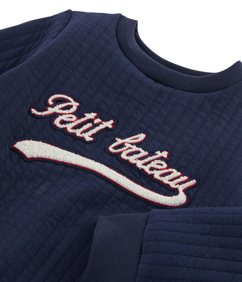 Kinder-Sweatshirt in Doppeljersey f&uuml;r Jungen blau