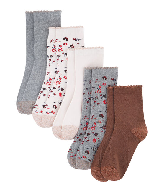 Set aus 5 Paar Kinderstrümpfen für Mädchen variante 1