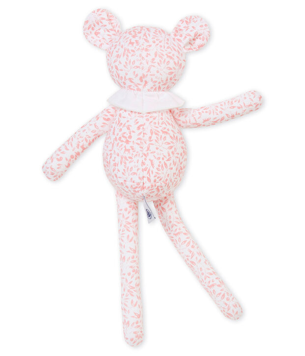 Kuschellamm aus bedrucktem Jersey weiss/rosa