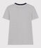 Kurzärmeliges Damen-T-Shirt "L'Iconique" aus gestreiftem Rippstrick weiss MARSHMALLOW/blau SMOKING